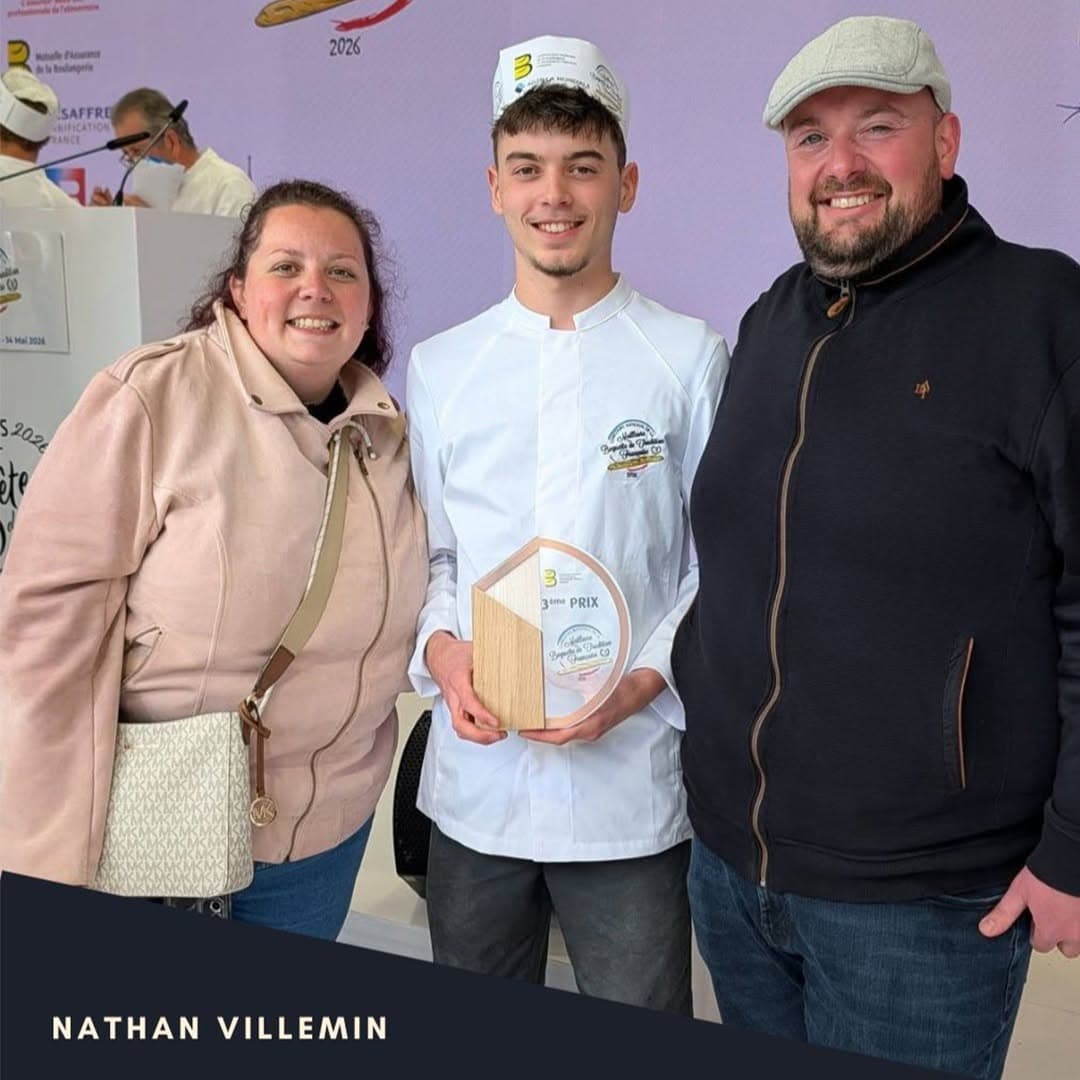 Concours National de la Meilleure Baguette de Tradition Française.
Nathan Villemin, apprenti en 1èr